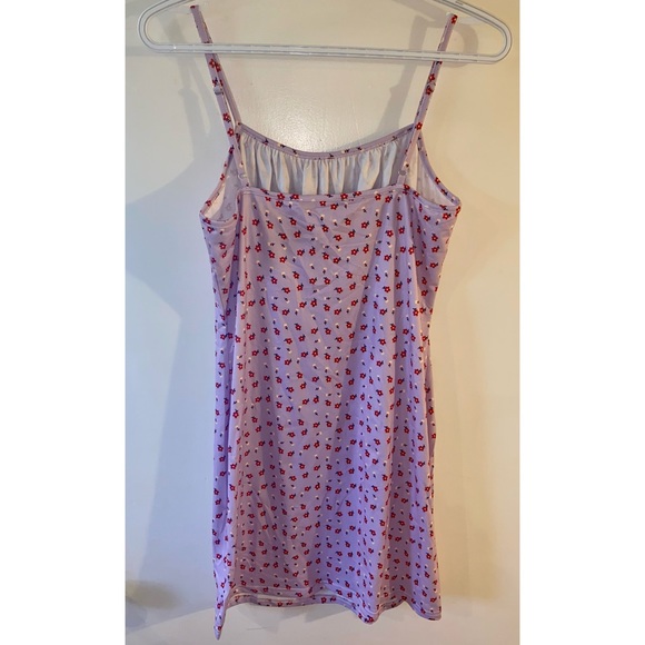 Ditzy Floral Lilac Ruched Mini Dress - Picture 2 of 2